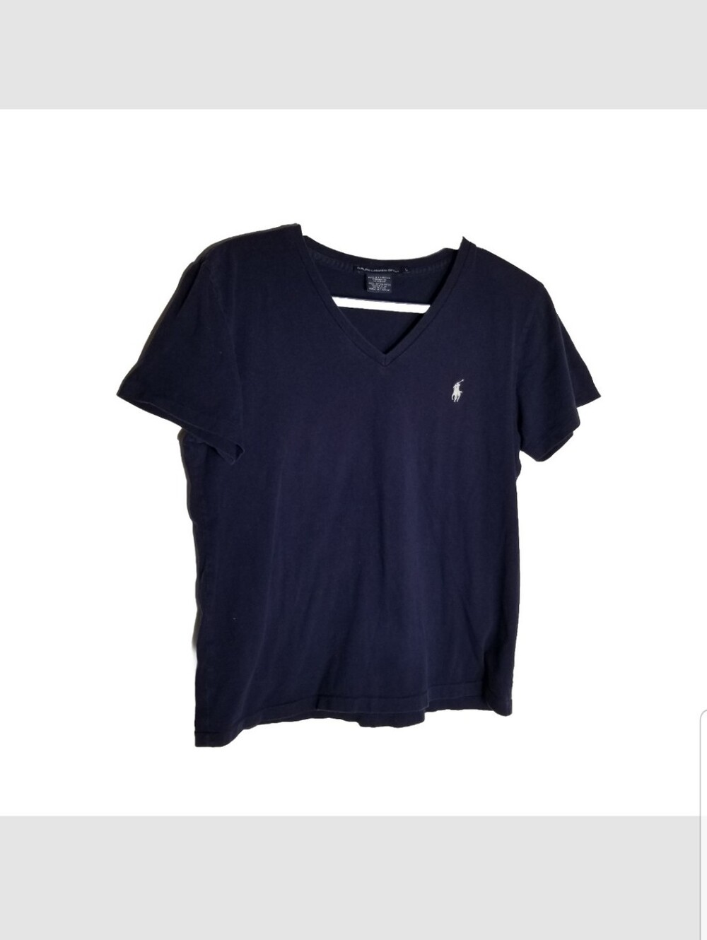 Ralph Lauren Sport Top Women's Large Blue w/Pony Classic 100% Cotton T-Shirt